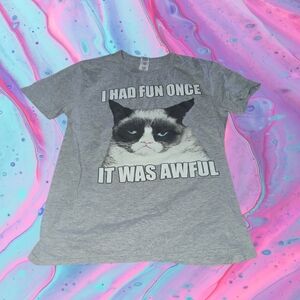 Grumpy cat "I had fun once it was awful" juniors size medium (7-9) t-shirt